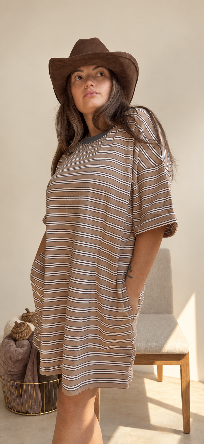 Stripe Knit Pullover Dress