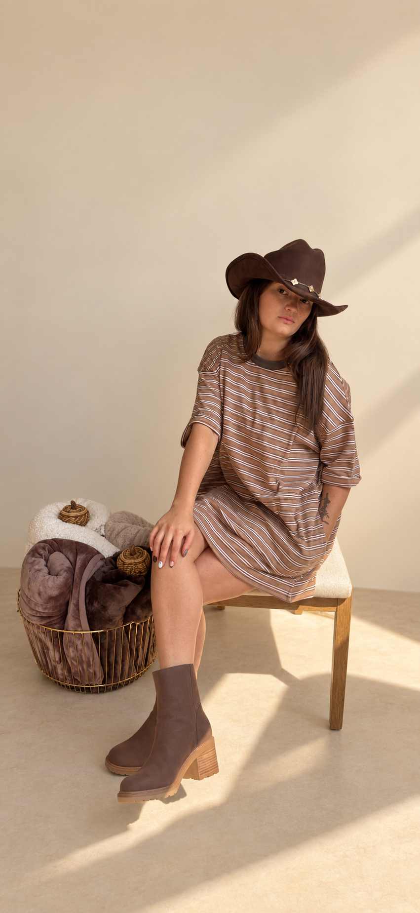 Stripe Knit Pullover Dress