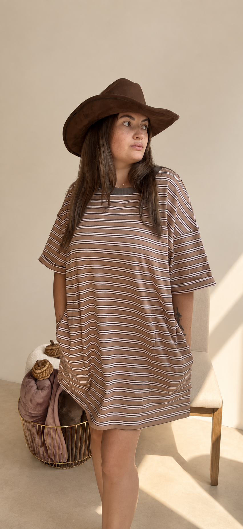 Stripe Knit Pullover Dress