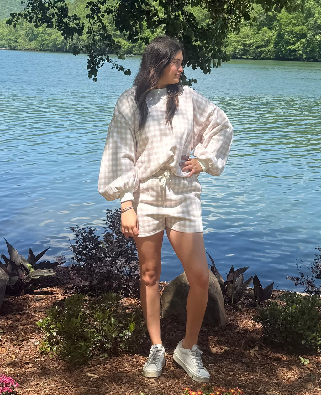 Cozy Gingham Knit Lounge Set