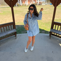 Vintage Washed Denim Shirt Dress