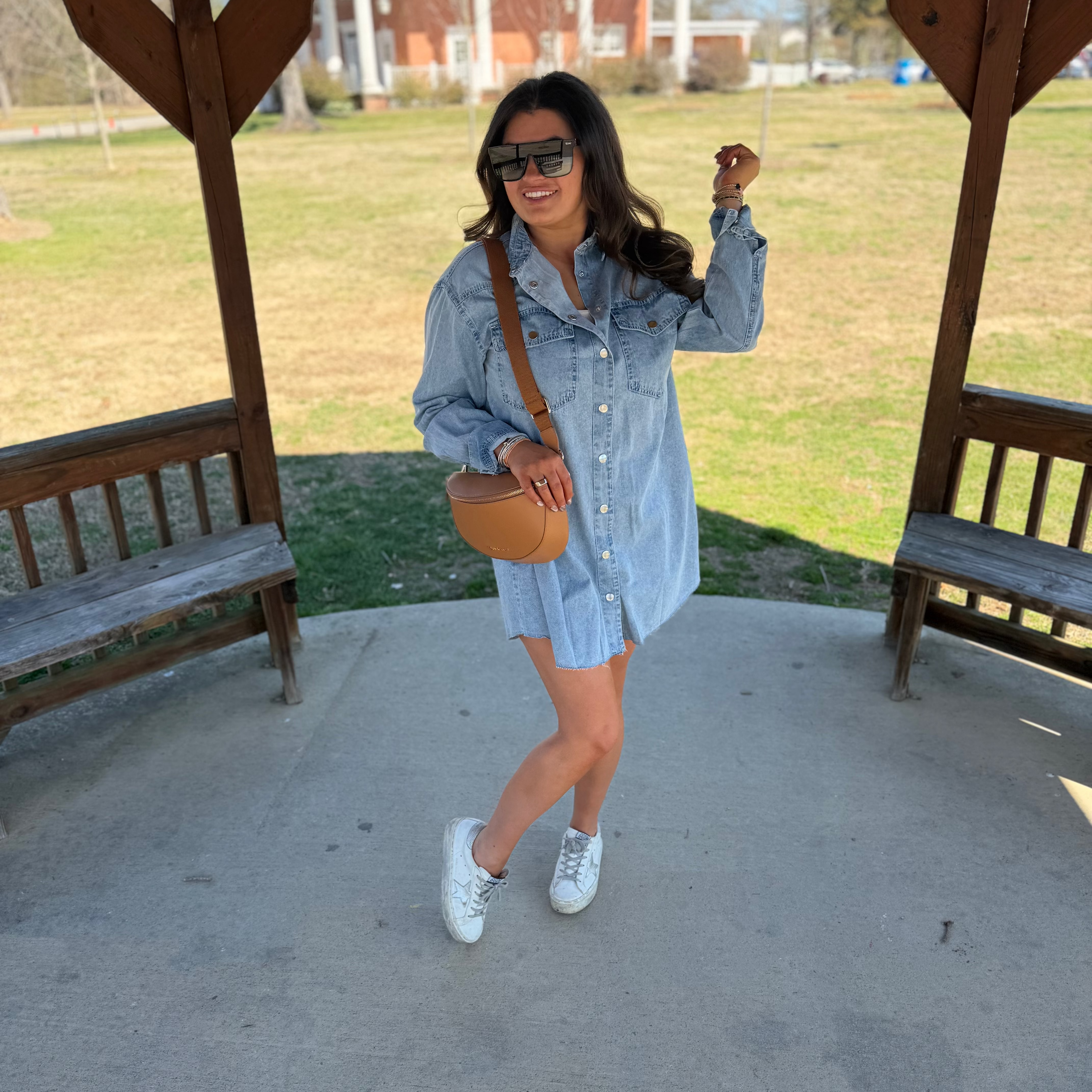 Vintage Washed Denim Shirt Dress