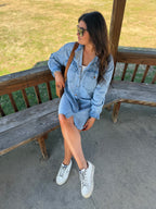 Vintage Washed Denim Shirt Dress