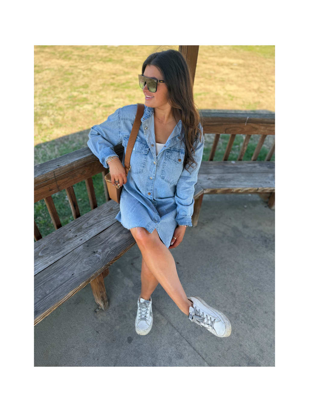 Vintage Washed Denim Shirt Dress