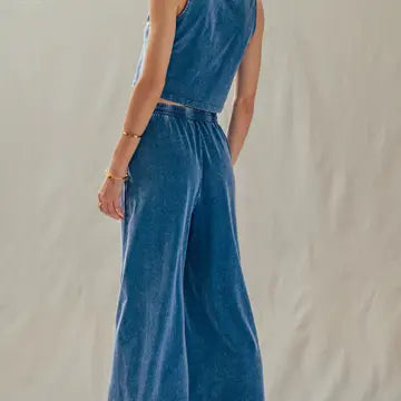 Mineral Wash Wide Leg Lounge Set