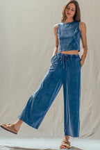 Mineral Wash Wide Leg Lounge Set