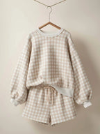 Cozy Gingham Knit Lounge Set